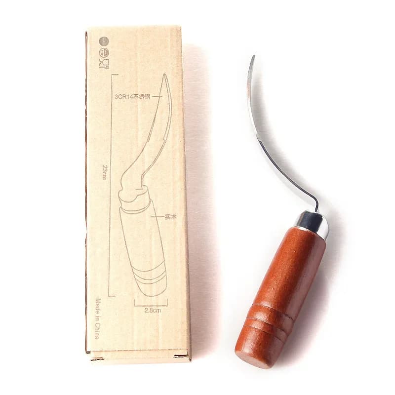 Stainless Steel Coconut Opener Kitchen Gadget for Home Multifunctional Wooden Handle Pelapatate Creative coconut knife