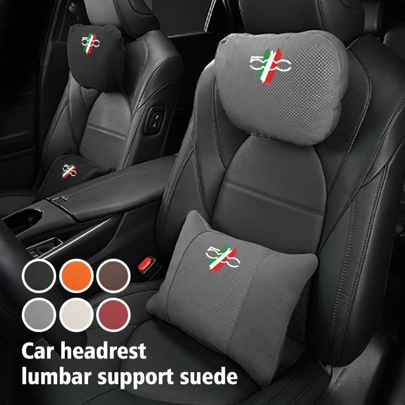 Car Back Support Headrest Lumbar Pillow Soft Neck Pillow Cushion For Fiat 500 500C 2012 500X 500L Abarth 695
