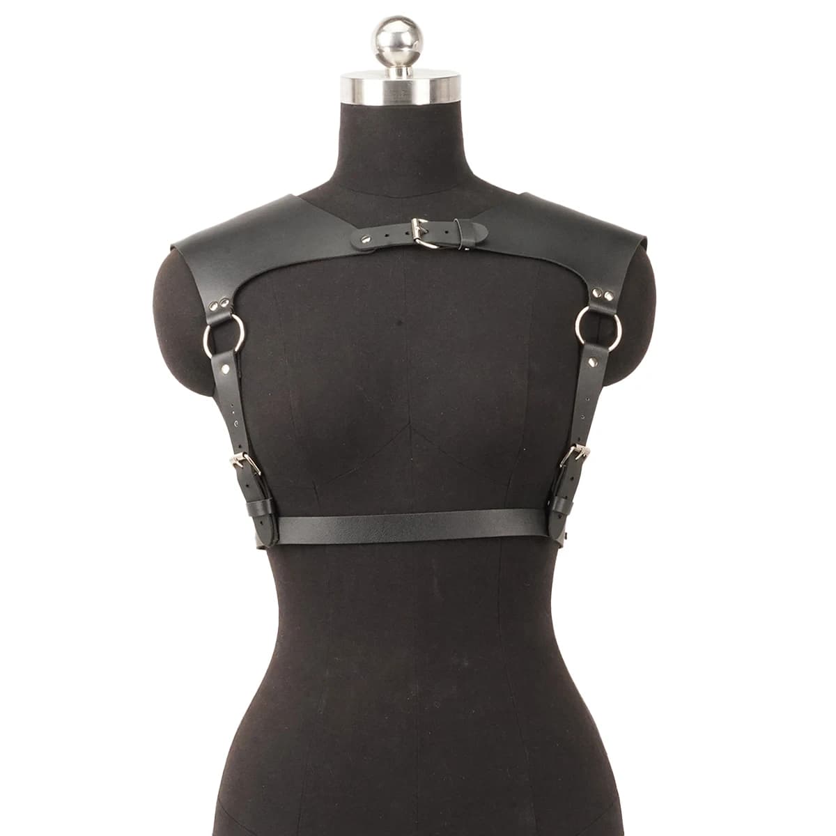 Cintura moda donna PU pelle corpo spalla armatura pettorale cintura spada tracolla imbracatura abbigliamento donna reggiseno a gabbia aperta