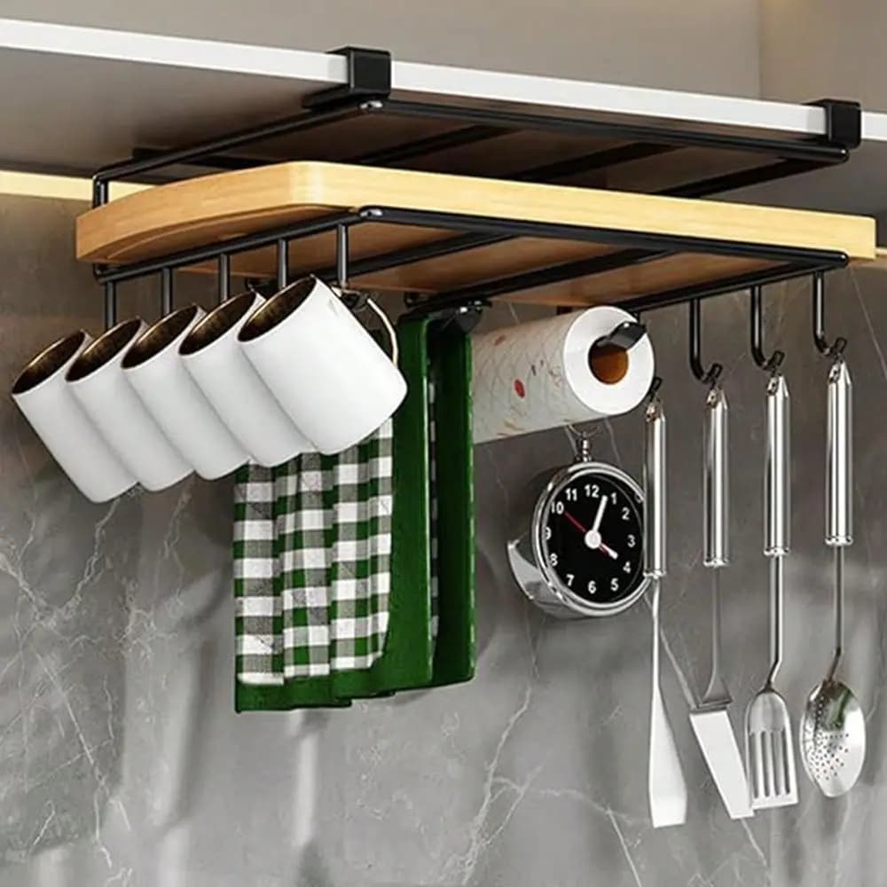 Porta taglieri multifunzione a doppio strato, mobiletto portaoggetti da parete in acciaio inossidabile, adatto per cucina e sala da pranzo