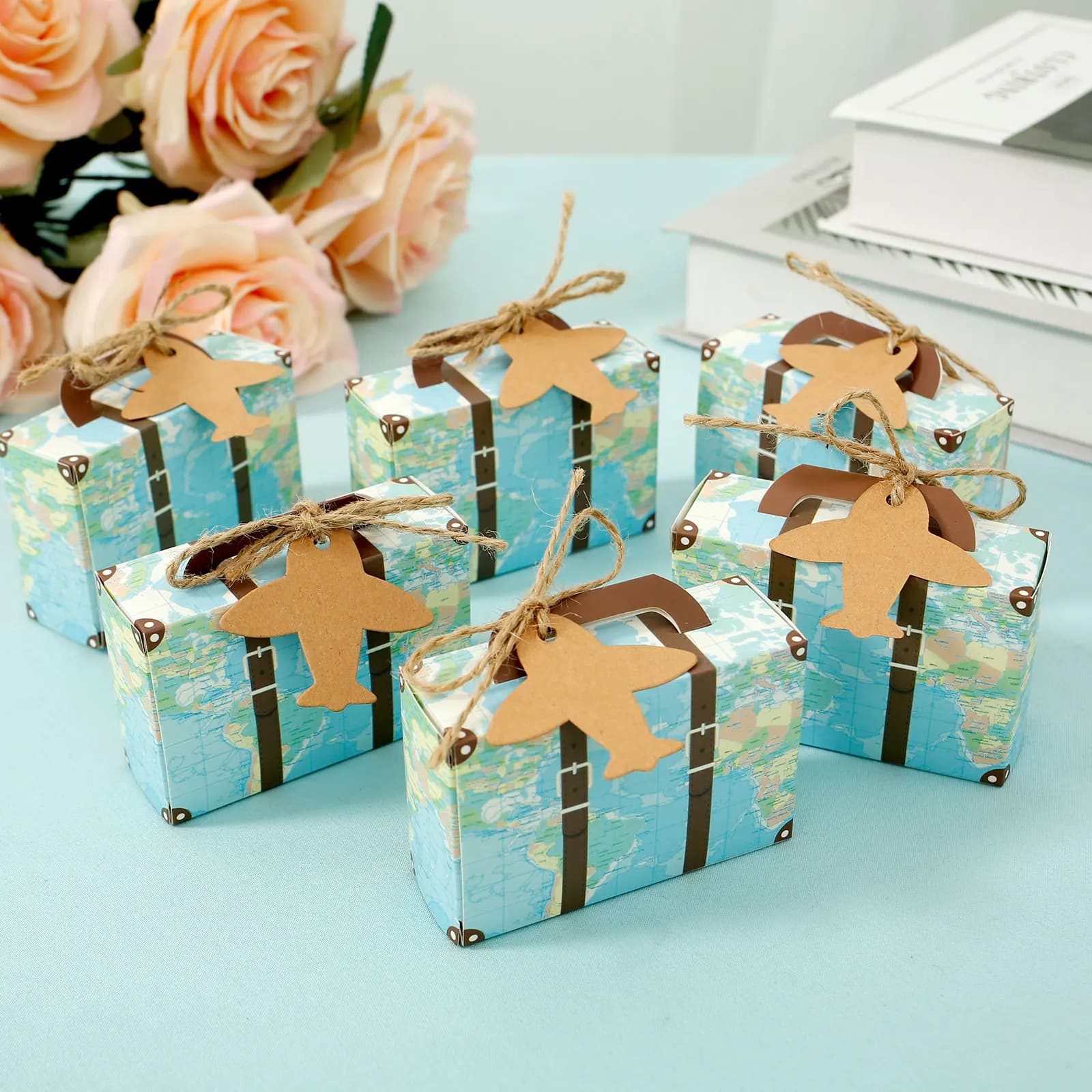 100/50pc Candy Box Paper Party Favor Snack Bag dado pasticceria Dessert scatola di imballaggio per matrimonio compleanno natale banchetto festa confezione regalo