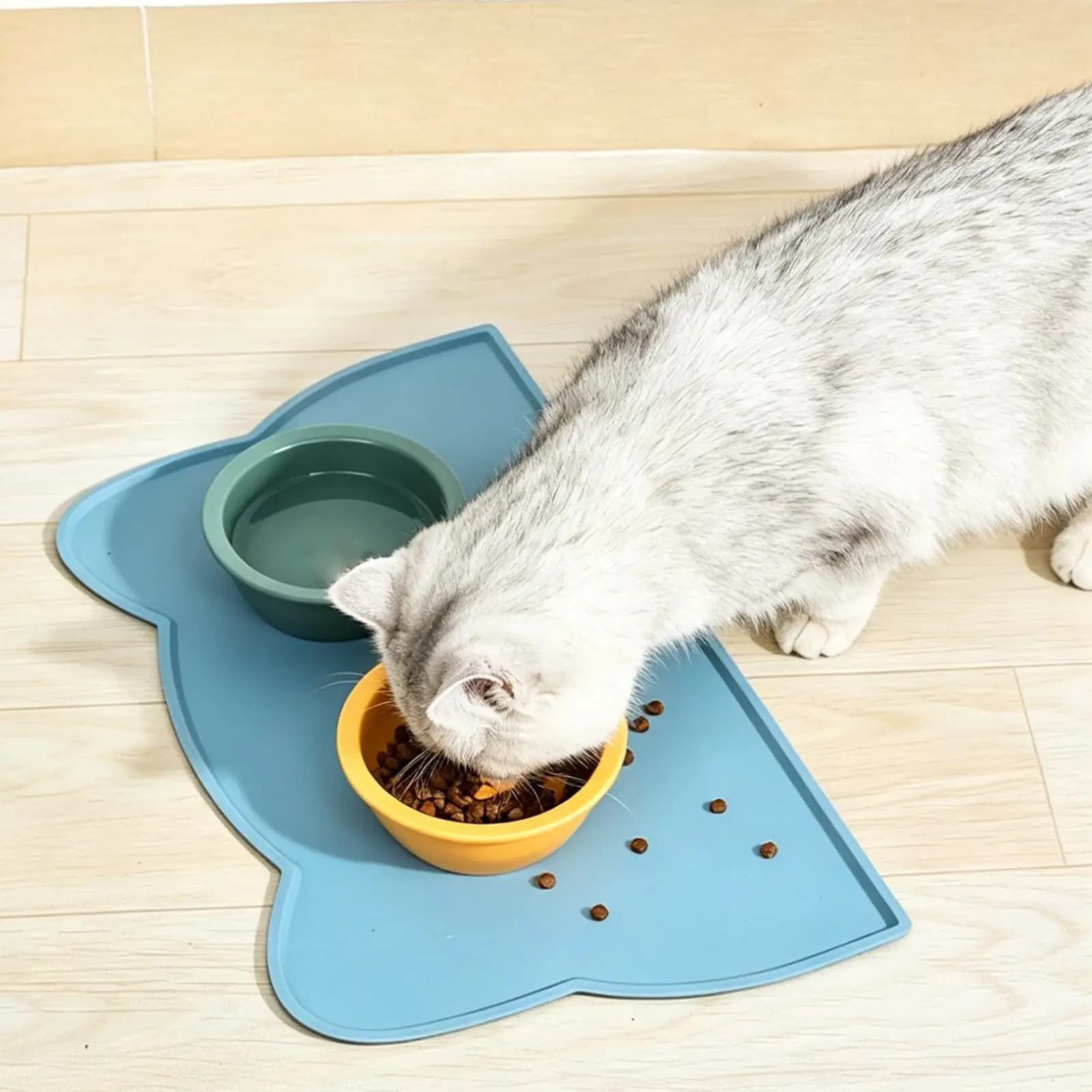 1PC Silicone Pet Meal Mat Waterproof Anti-Slip Cat Food Mat Puppy Feeding Bowl Mat Puppy Food Feeding Tray Pad Pet Supplies