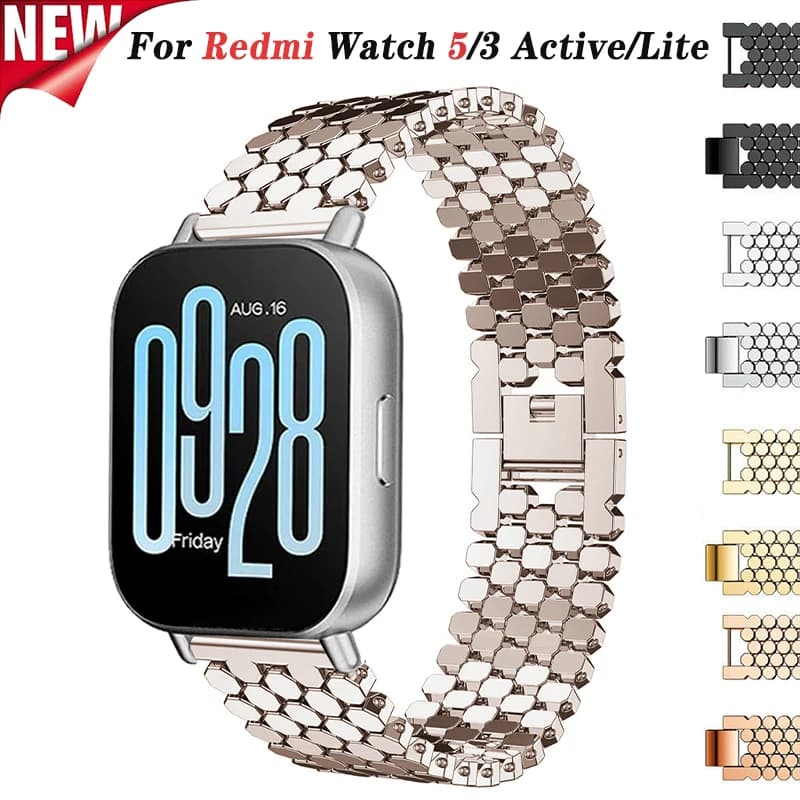 Cinturino in metallo da 22 mm per Redmi Watch 5 3 Bracciale in lega attiva per Xiaomi Redmi Watch 5 3Lite Accessori per cinturini di ricambio