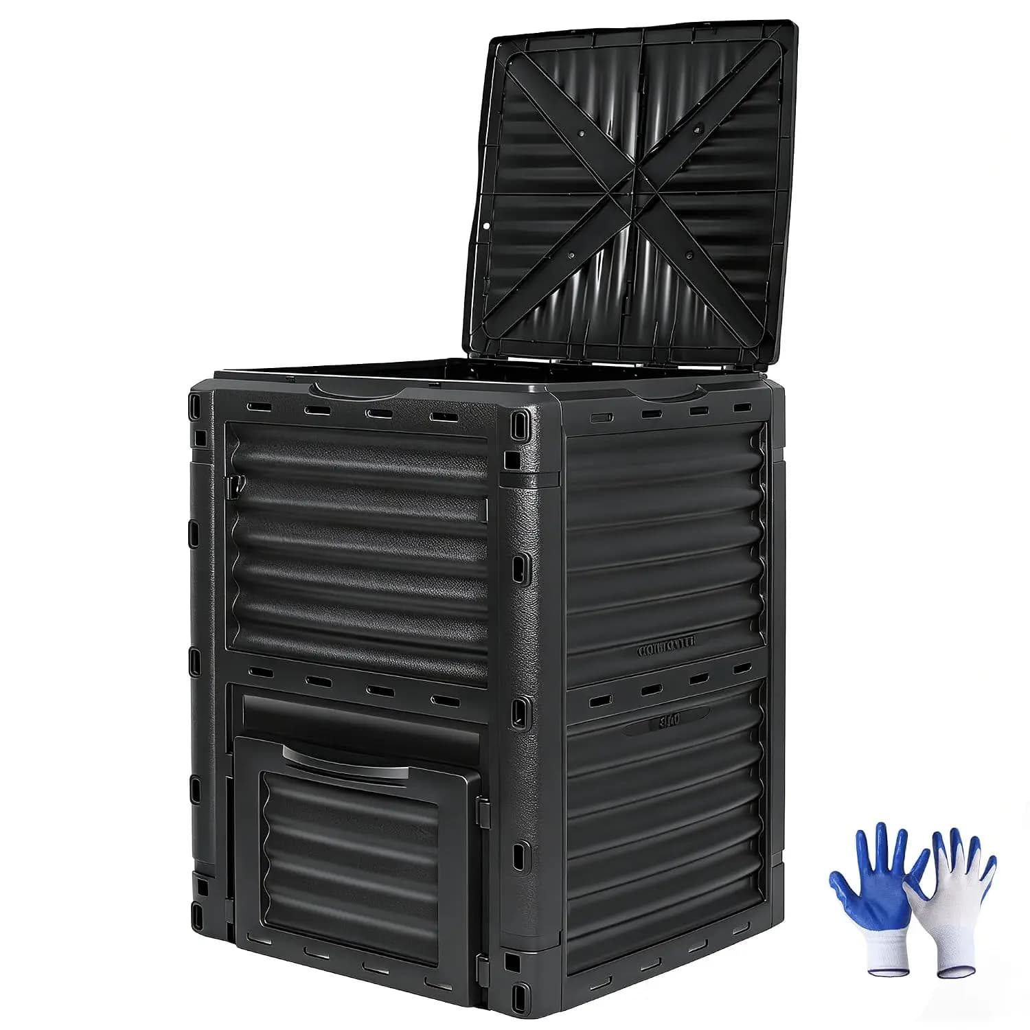 80 Gallon Compost Bin, Outdoor 300 L Garden Composter, Large Capacity BPA Free Material for Fast Creation of Fertile Soil