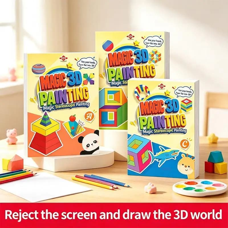 Magic 3D Stereo Kids Educational Doodle Sketchbook Funny Graffiti Painting Notebook For Kids Art Creativity