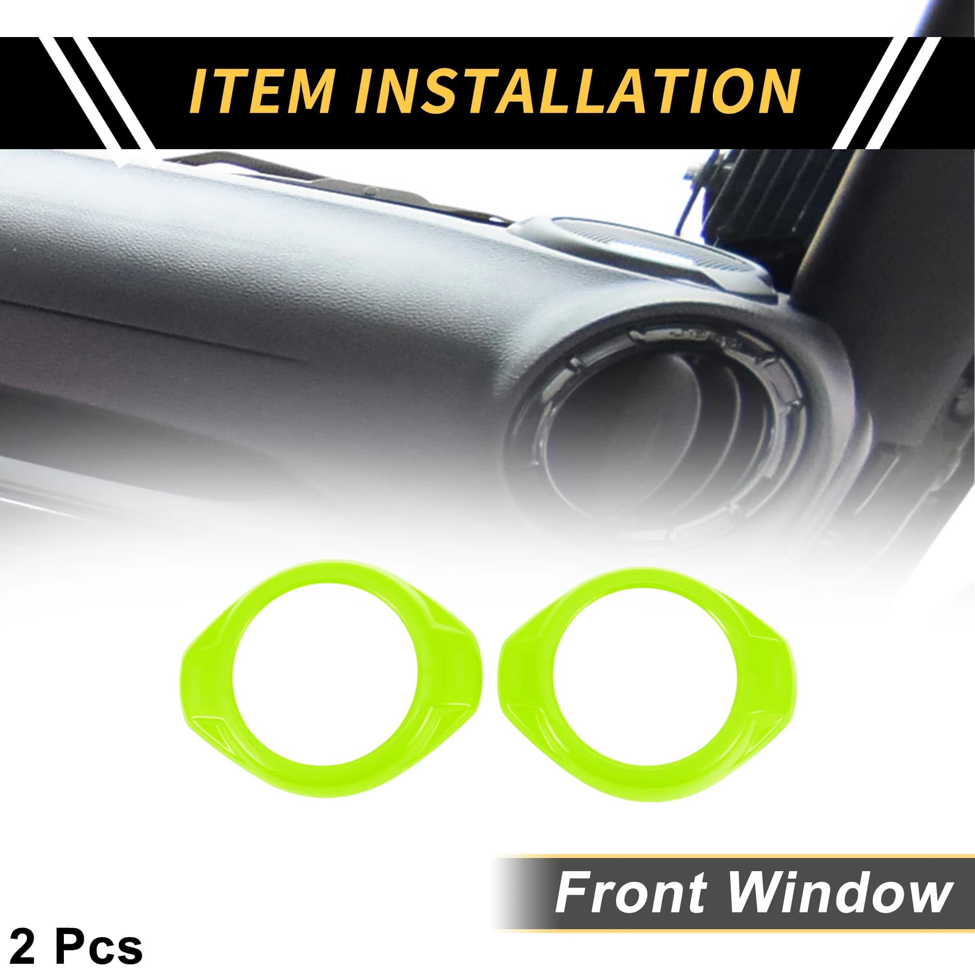 UXCELL Un rivestimento dell'anello dell'altoparlante del pilastro per Jeep Wrangler JK JKU 2 porte verde chiaro