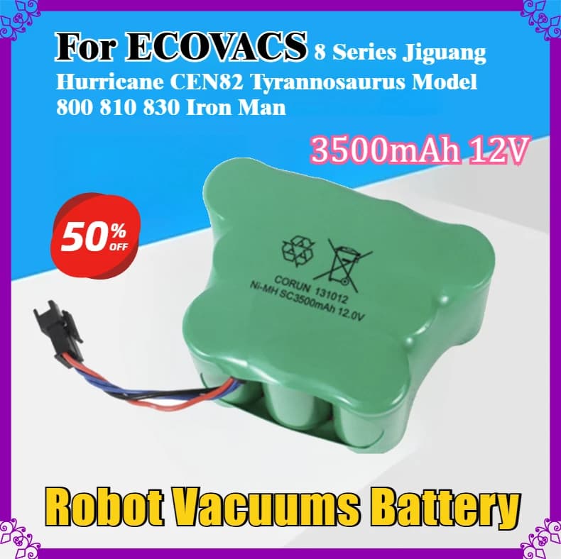 3500mAh 12V Robot Vacuums Battery Pack for ECOVACS 8 Series Jiguang Hurricane CEN82 Tyrannosaurus Model 800 810 830 Iron Man