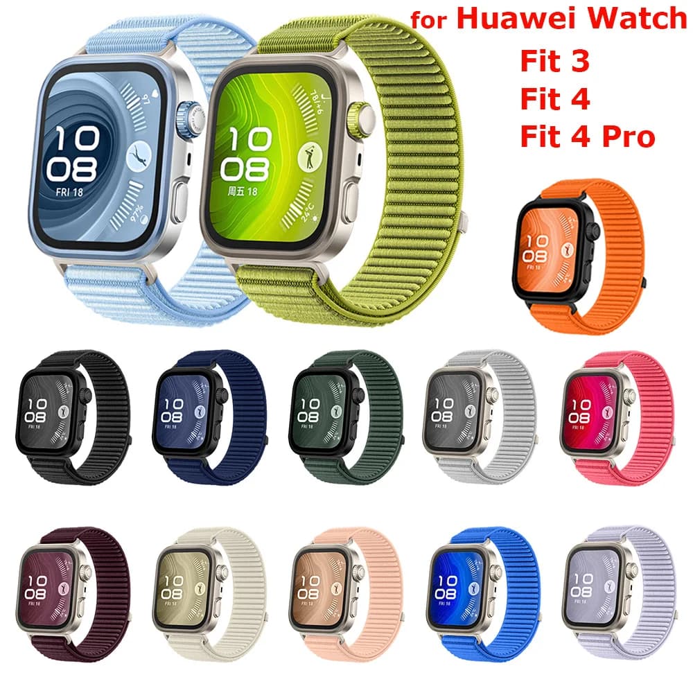 Cinturino in nylon per Huawei Watch Fit 4 Pro Fit 3 Fit4 Loop Sostituzione cinturino in velcro