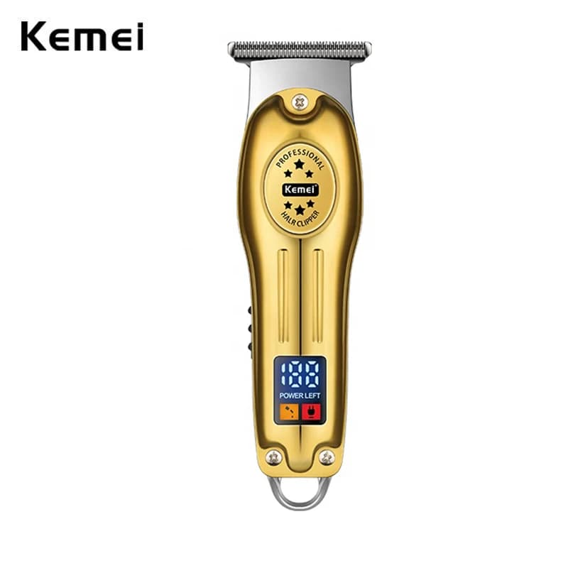 Kemei Rechargeable Professional Haircut, Wireless Electric Hair Cutting Kit, Adjustbarba with LCD Display for Men
