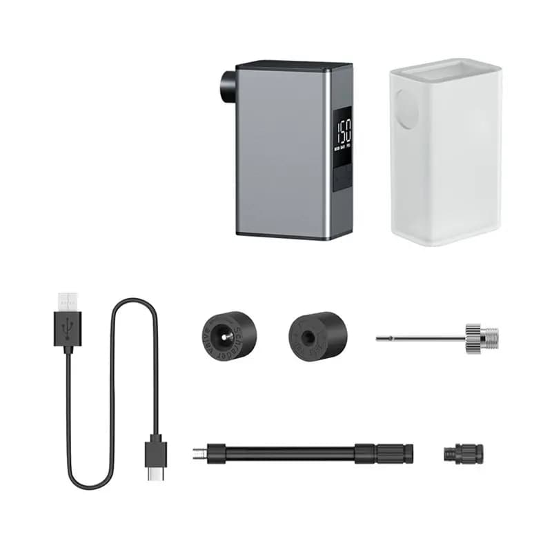 Pompa per Pneumatici ABVE-Mini, Max 100PSI, Pompa Elettrica Portatile per Biciclette, Silenziosa, Compatibile con Valvole Schrader/Presta, Universale