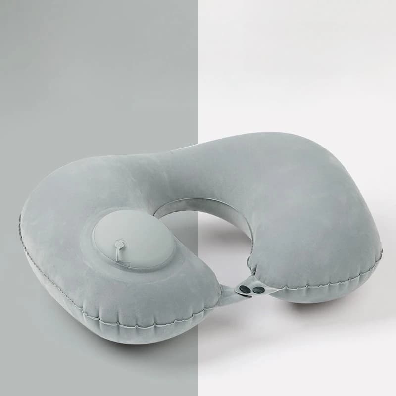 Cuscino Gonfiabile a U per il Collo, Portatile e Confortevole per Viaggi, Aereo, Auto, Riposo, Gonfiaggio a Pressione
