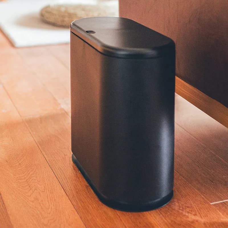 Pattumiera a doppio scomparto in stile nordico con coperchio, bidone per la separazione dei rifiuti secchi e bagnati domestici - Bidone della spazzatura per ufficio da cucina per il riciclaggio