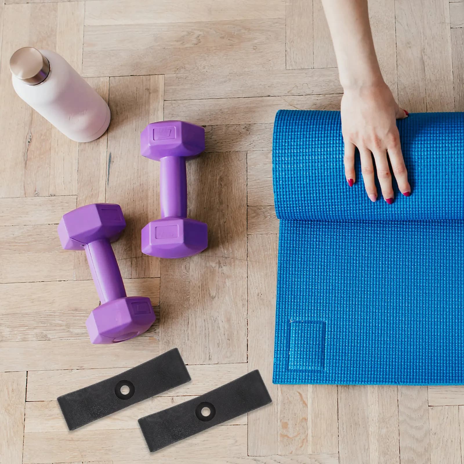 Set di 6 Supporti Premium per Manubri, Protezioni per Pavimento, Accessori per Fitness, Supporti per Palestra Domestica