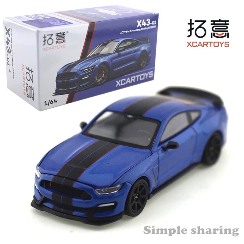 XCARTOYS Modellino Auto in Lega 1/64 Ford Mustang Shelby Racing Team Verniciato - Oggetto da Collezione per Ragazzi - X43-01