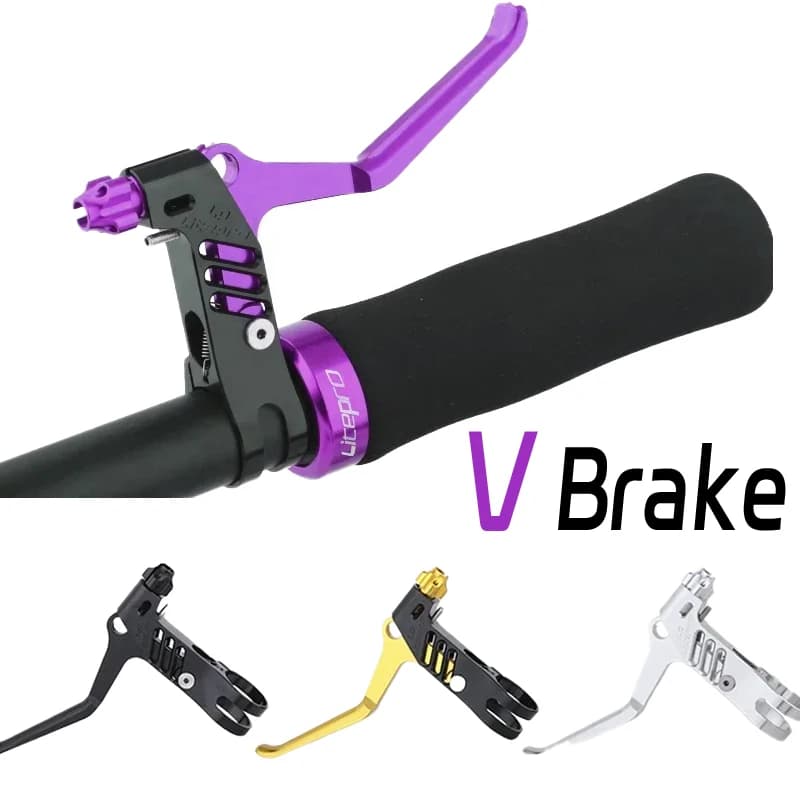 V Leva del freno Ultraleggera Doppia leva del freno Maniglia del freno della bicicletta CNC Leva viola per Brompton Bmx Shimano Magura Tektro