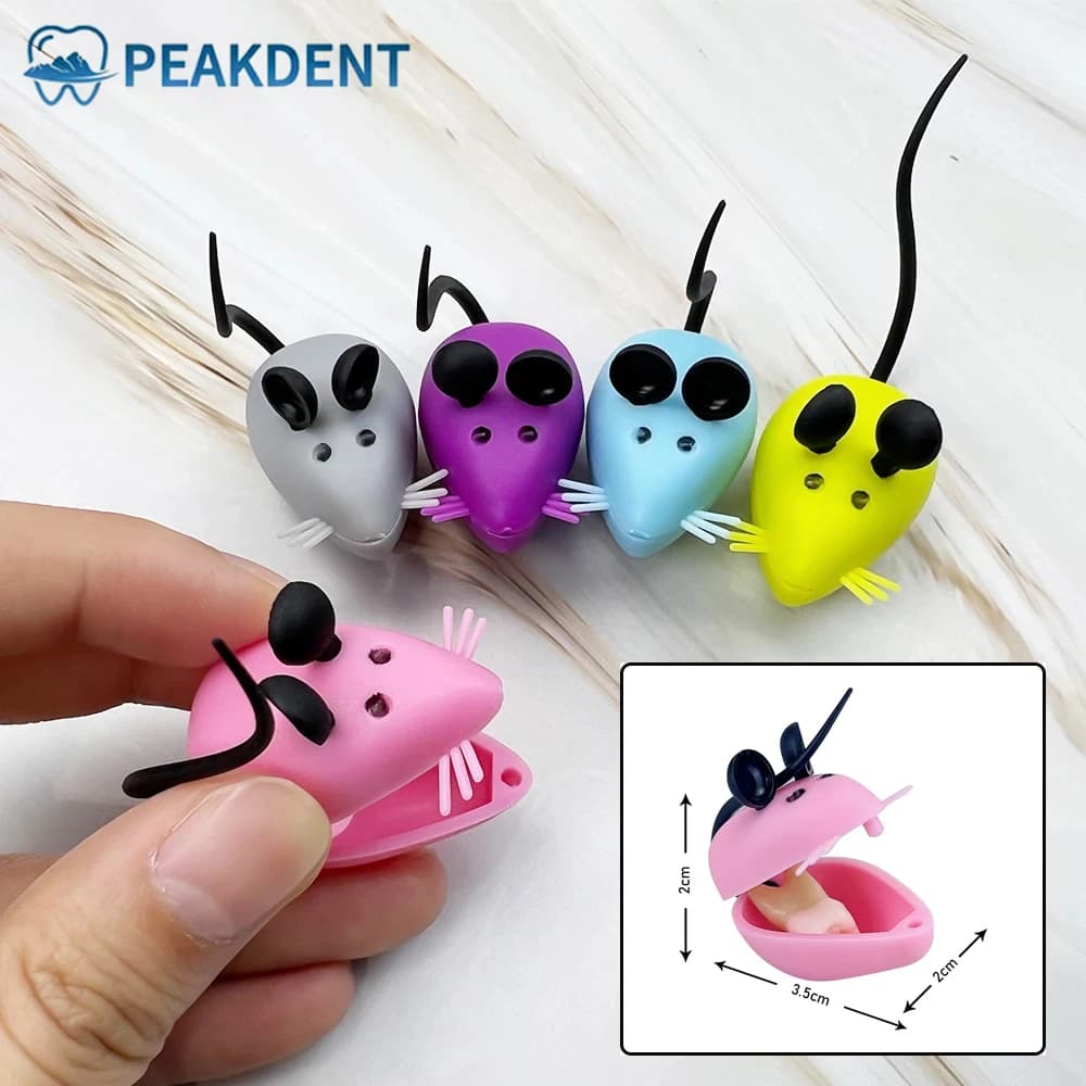 50 pcs in the shape of a mouse mini box of storage of milk teeth beautiful box of baby teeth souvenirs save container dental gift tool