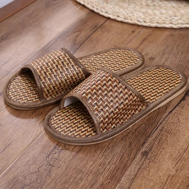 Ciabatte da Donna in Vimini Intrecciato, Pantofole Estive di Lusso, Scarpe Naturali alla Moda per Interni, Morbide e Comode