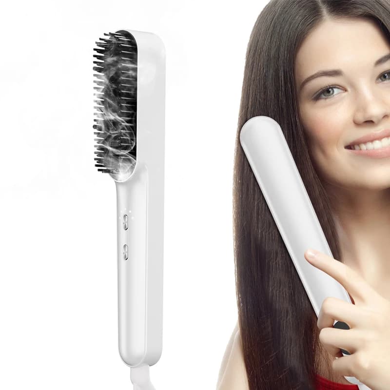 3 in 1 Automatic Heating Atomized Essential Oil Straighten Hair Brush Anti-coating Ions Hair Growth Massage Pettine Hair styling tool