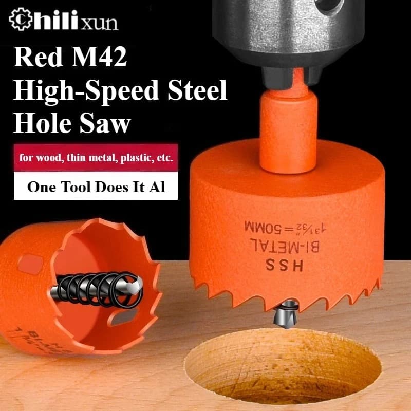 Punta a Corona Universale M42Bi-Metal ad Alta Durezza e Resistente all'Usura per Legno, Cartongesso, PVC, Lamiera di Ferro, Foratura per Luci Incassate