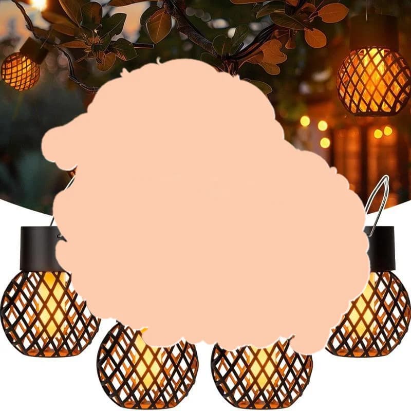 1/2/4Pcs LED Outdoor Flame Effect Hanging Lantern Out Waterproof Garden Decoration Lamp Solar Fairy Light For Patio Garden Yard
