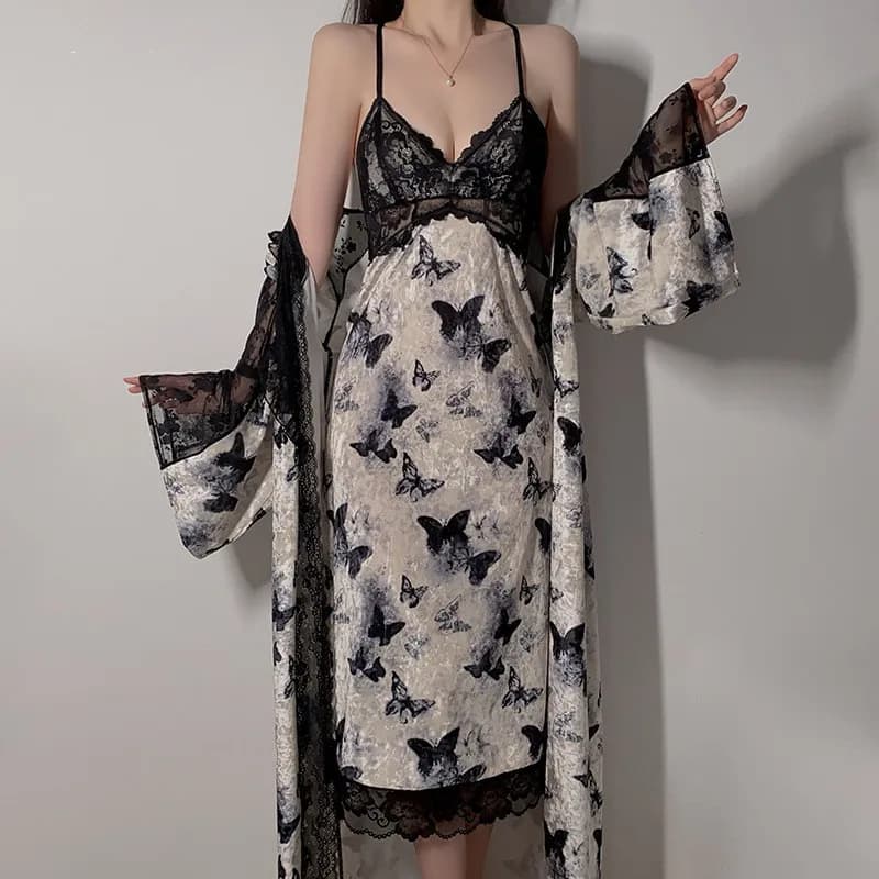 Long Dress Velvet Set Women's Dress Nightwear Night Shirt Night Shirt Night Shirt Lace Night Shirt Kimono Bathrobe Full Women casual Pigiama