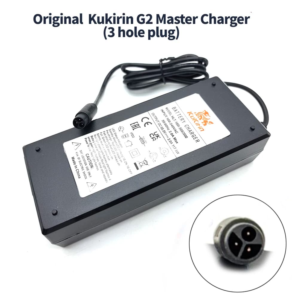 Caricabatterie Ufficiale 58.8V 2.0A per Monopattino Elettrico Kukirin G2 Master, Adattatore di Alimentazione, Caricabatterie per Batteria al Litio, Parte Originale