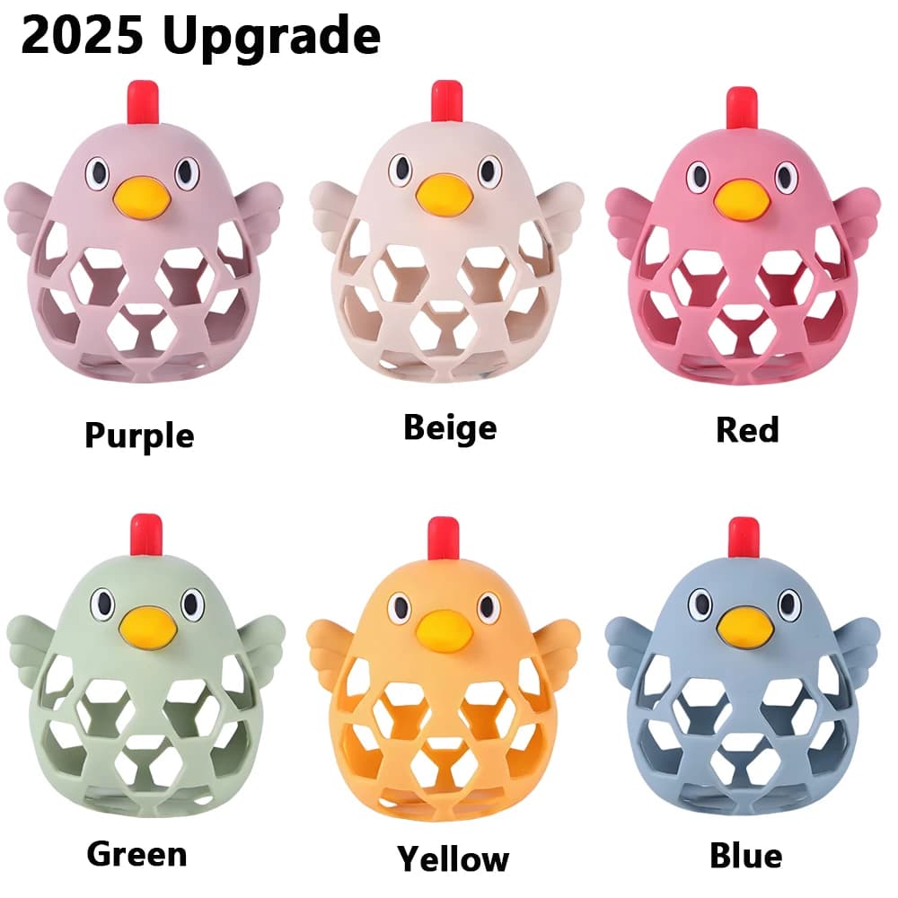 1/2PCS massaggiagengive in silicone per bambini giocattoli a forma di pulcino del fumetto giocattoli per bambini scheletro attrezzature per la cura del bambino da masticare prodotti per l'addestramento del bambino