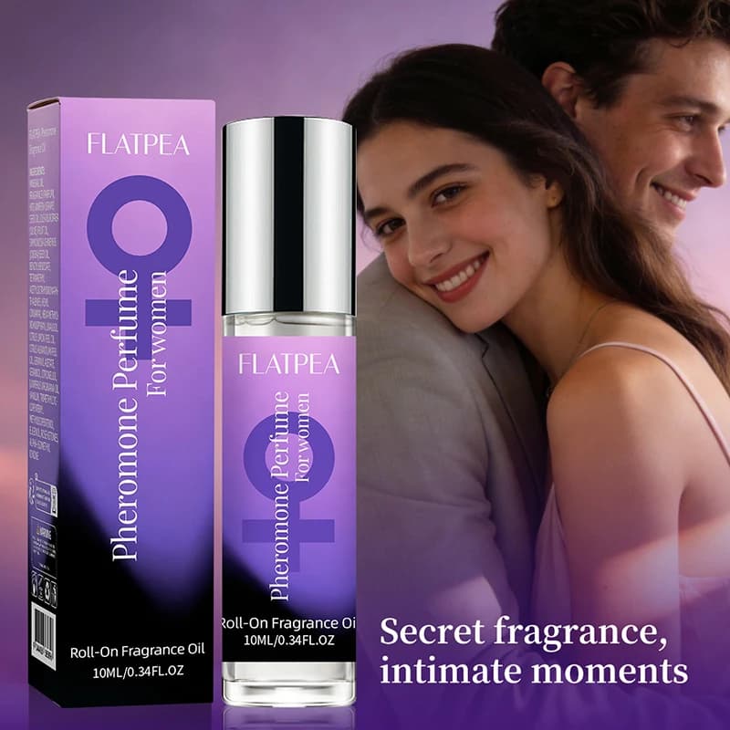 Profumo ai Feromoni Roll-on, Olio Essenziale, Fragranza Fresca Floreale e Fruttata, Note di Muschio e Legno, Profumo a Lunga Durata per Donne