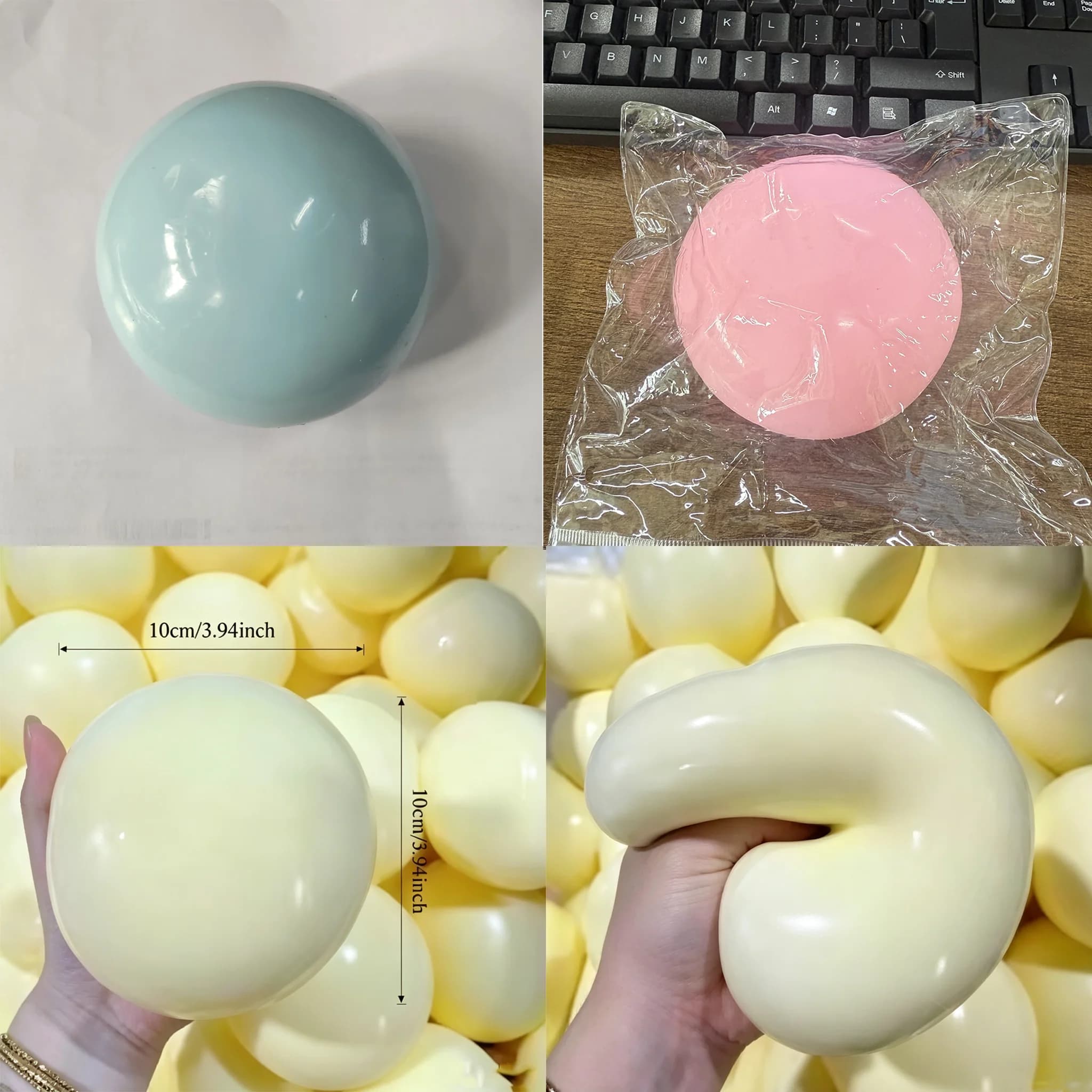 Super Soft Stress Relief Squishy Ball, Anti-Anxiety ADHD Sensory Fidget Toy, Washable Squeeze Stress Ball for Adults Kids
