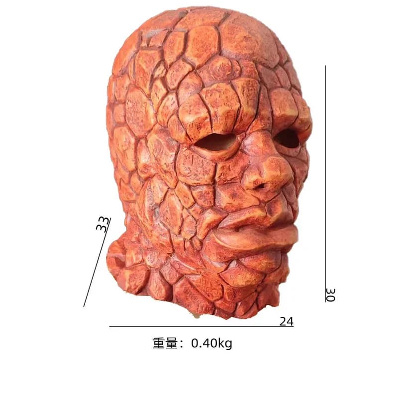 Fantastici guanti a testa intera da supereroe delle quattro cose, travestimento di Halloween, maschera in lattice horror, oggetti di scena per feste cosplay