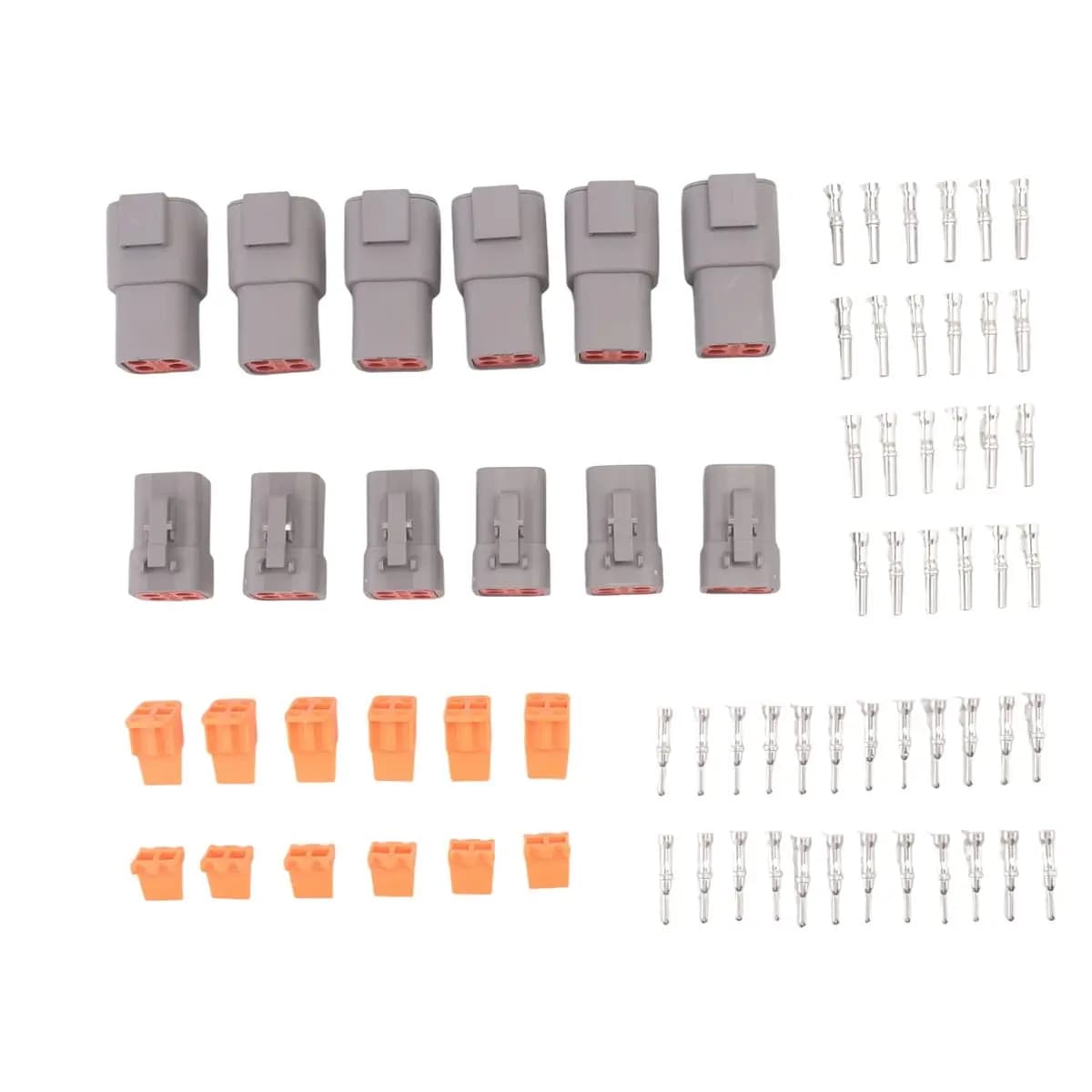ABFA 72 PCS Deutsch DTP Connector Kit 4 Pin Automotive Waterproof Connectors 6 Sets with Size 12 Stamped Contacts Gauge