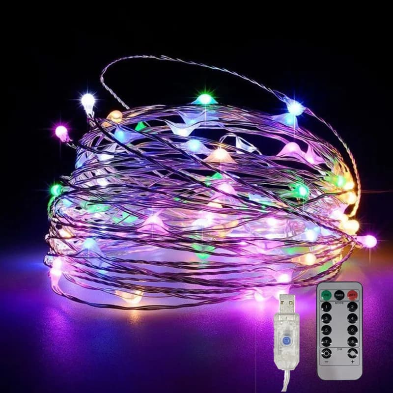 Luci LED a Filo USB con Telecomando, Ghirlanda Luminosa per Decorazioni Natalizie, Matrimoni e Camere da Letto