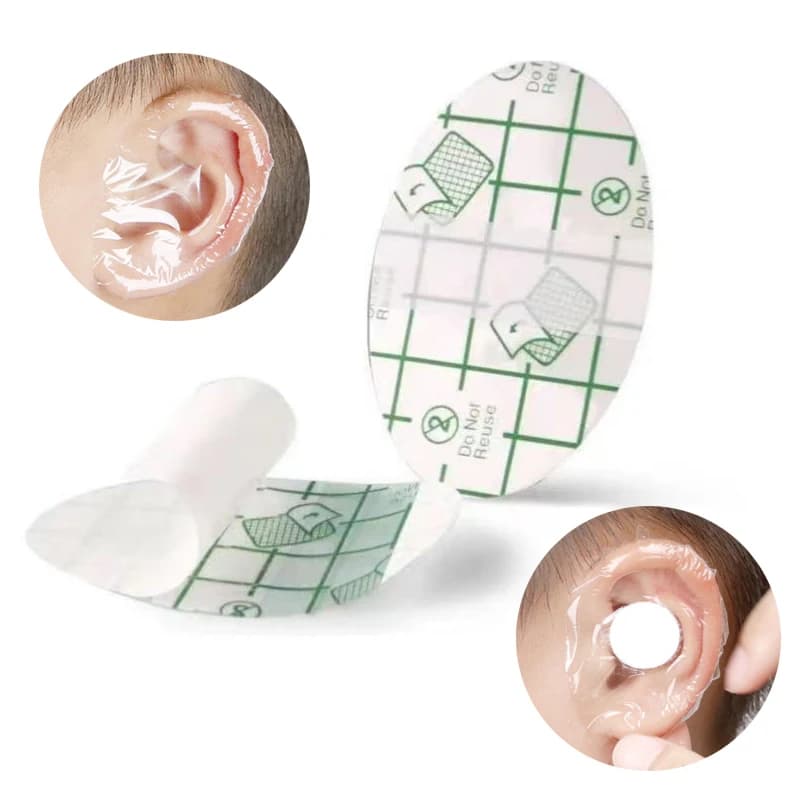 100pcs Plastic Waterproof Ear Protector for Baby Kid Adults Swimming Cover Caps Disposable Ear Stickers Swimming Cover Ear Paste