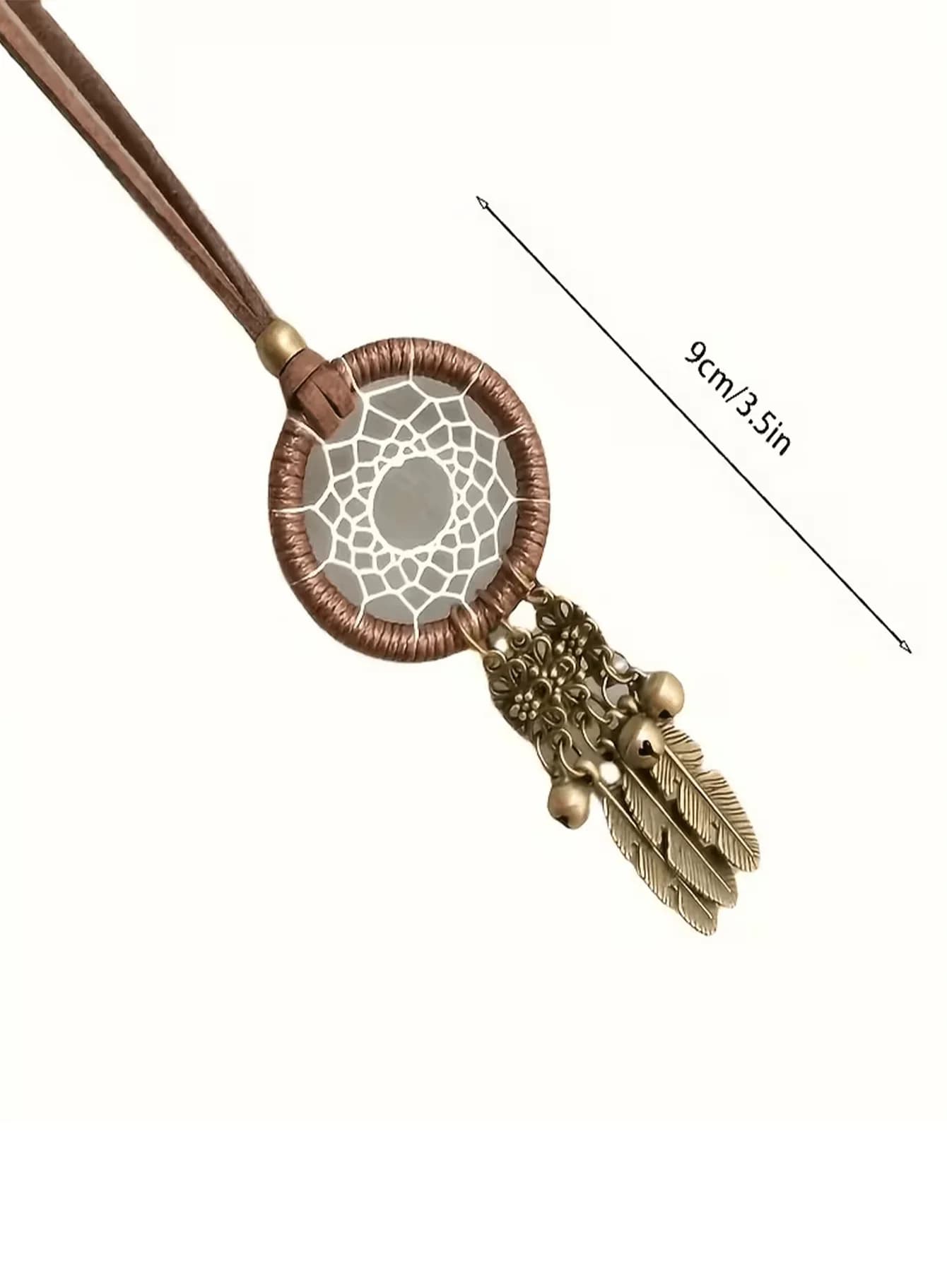 Bohemian Dream Catcher Car Hanging Ornament With Metal Feathers And Bells
