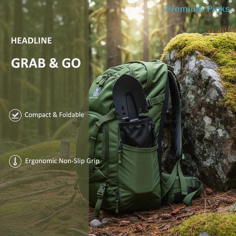 portableSurvival Shovel Multi-Tool, Portable Engineer Shovel For Disaster Recovery,Car Emergency,Camping,Digging,and Gardening
