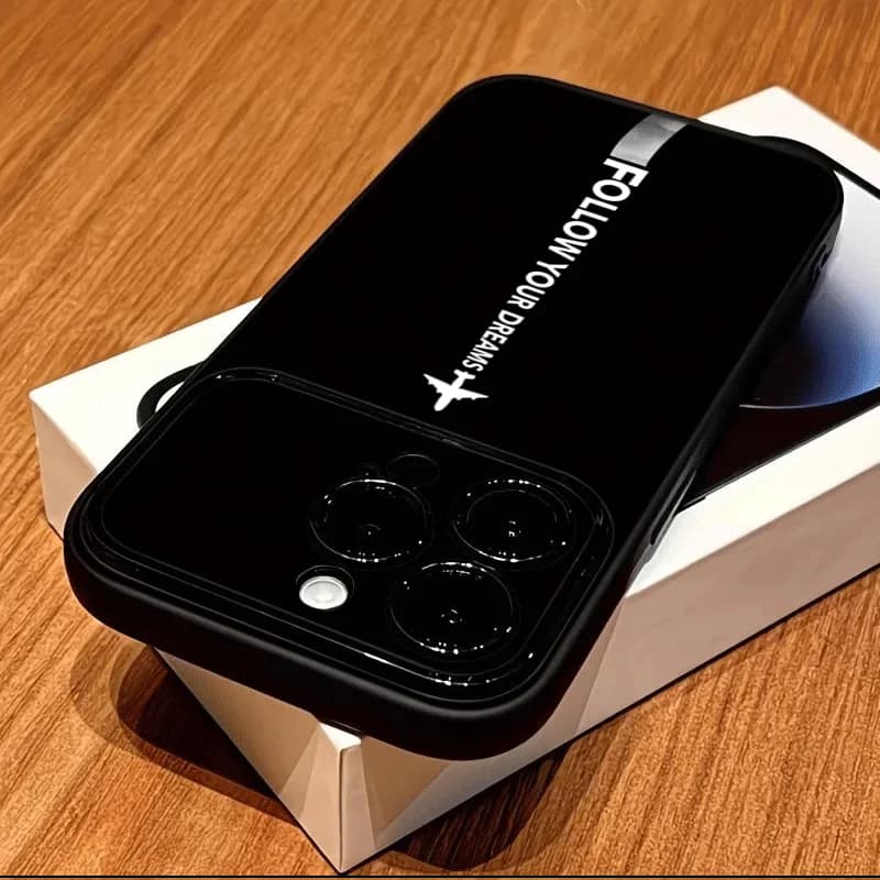 Korean Airplane Line Bumper Phone Case For iPhone 17 Pro Max 16 14 13 12 15 Pro Max 11 Silicone Matte Shell Lens Protect Cover