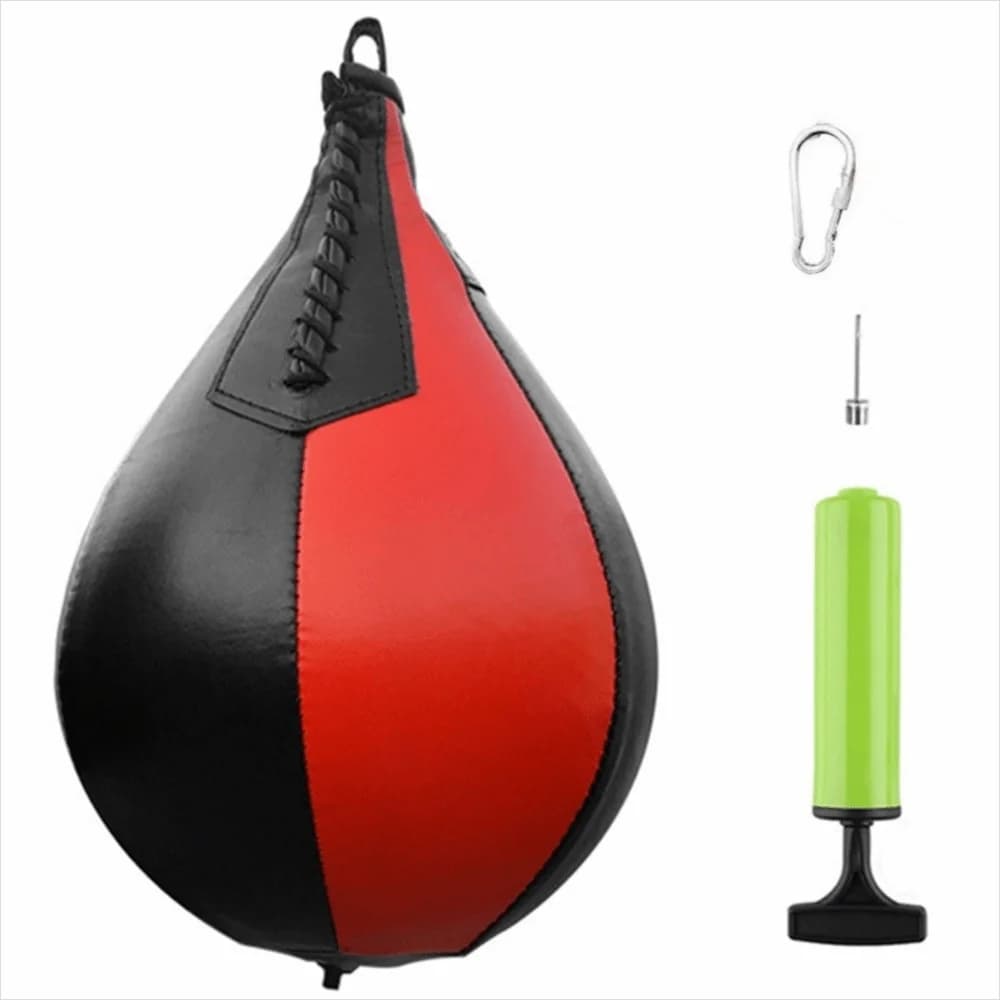 5pcs Portable PVC Speed Bag Inflatable Stitched Punching Ball Rebound Pear Shaped Hanging Punching Bag MMA Training