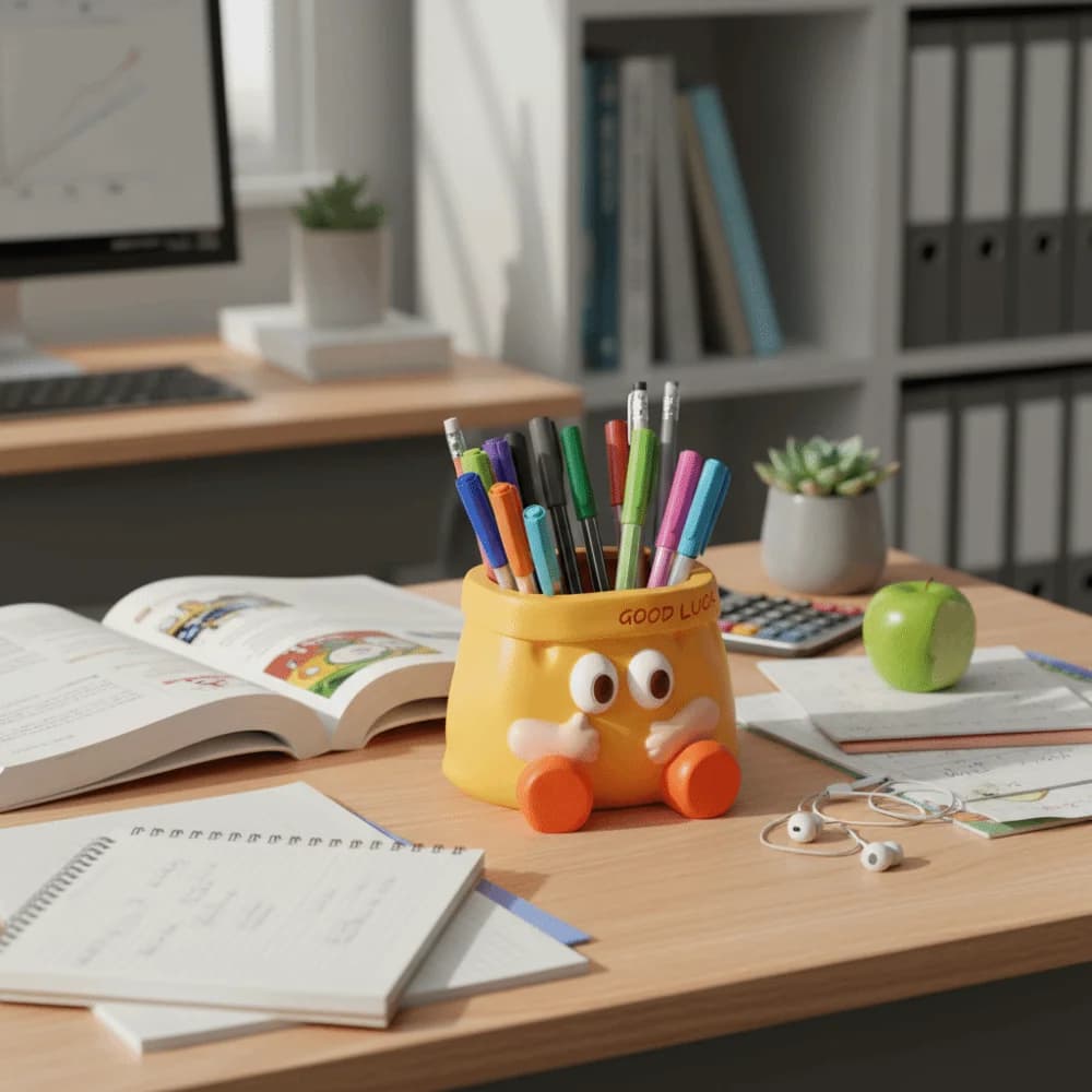 Good Items Cute Cartoon Desktop Storage Box Large Capacity Multifunctional Pen Holder Creative Design Home Decor Home Use