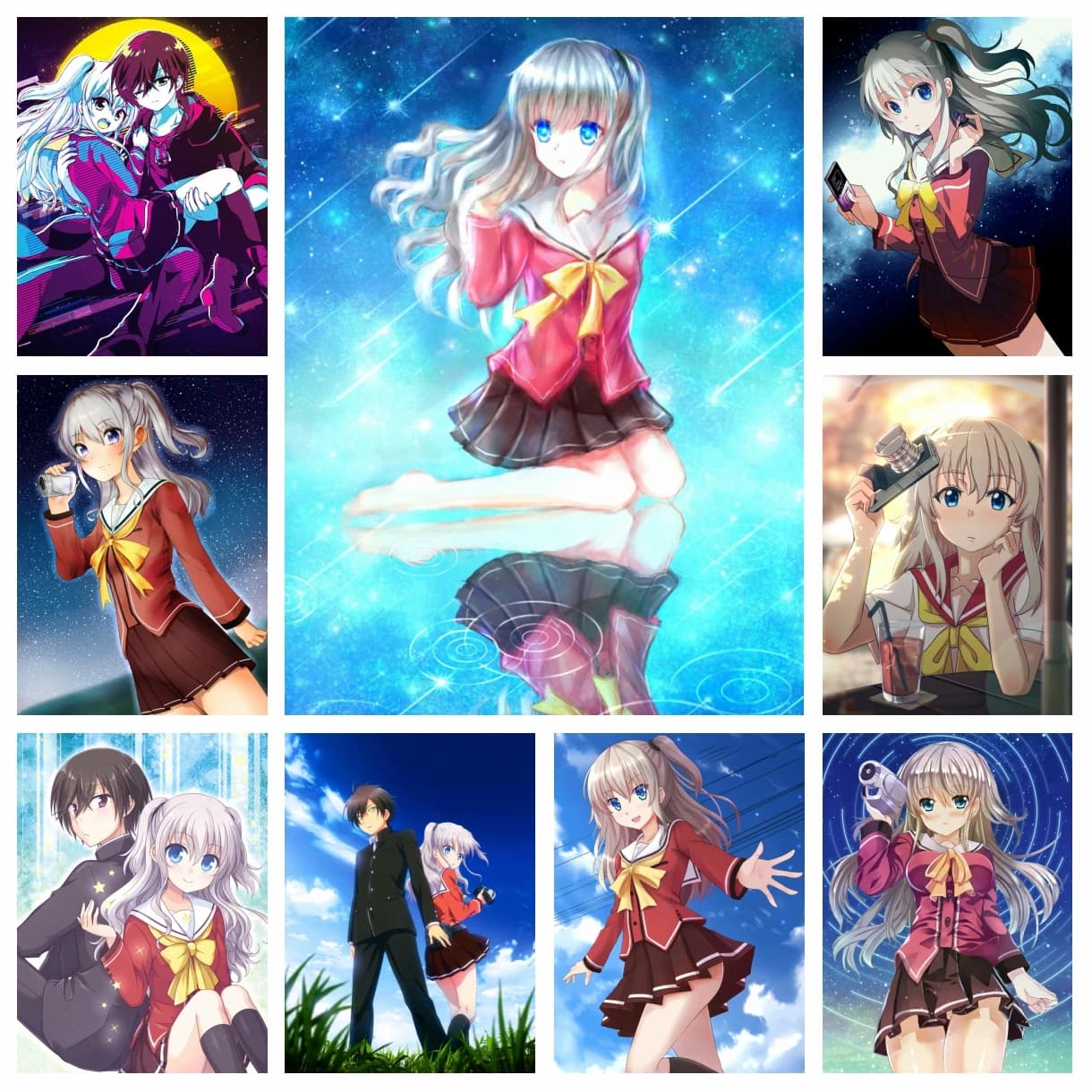 Fai da te Anime Charlotte diamante strass pittura cartone animato giapponese kit punto croce immagini ricamate mosaico artigianale decorazioni per la casa