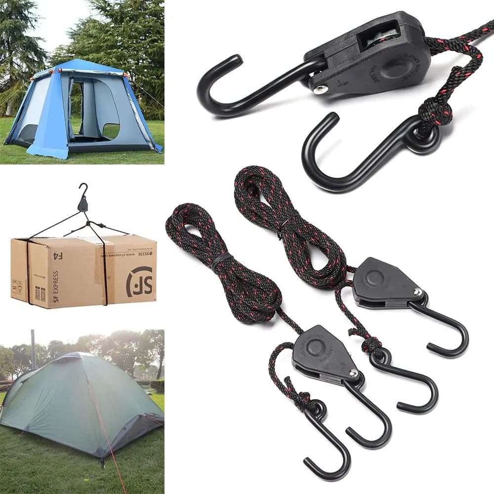 Pulley Ratchets Kayak e canoa Boat Bow Stern Rope Lock Tie Down Strap 1/4 1/8 pollici Heavy Duty Clip per corda appesa regolabile