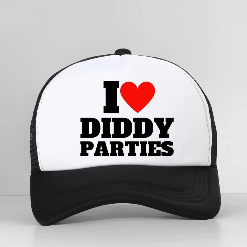 I Love Diddy Parties Funny Offensive Sarcastic Novelty Baseball Cap Unisex Four Season Mesh Breathable Hat