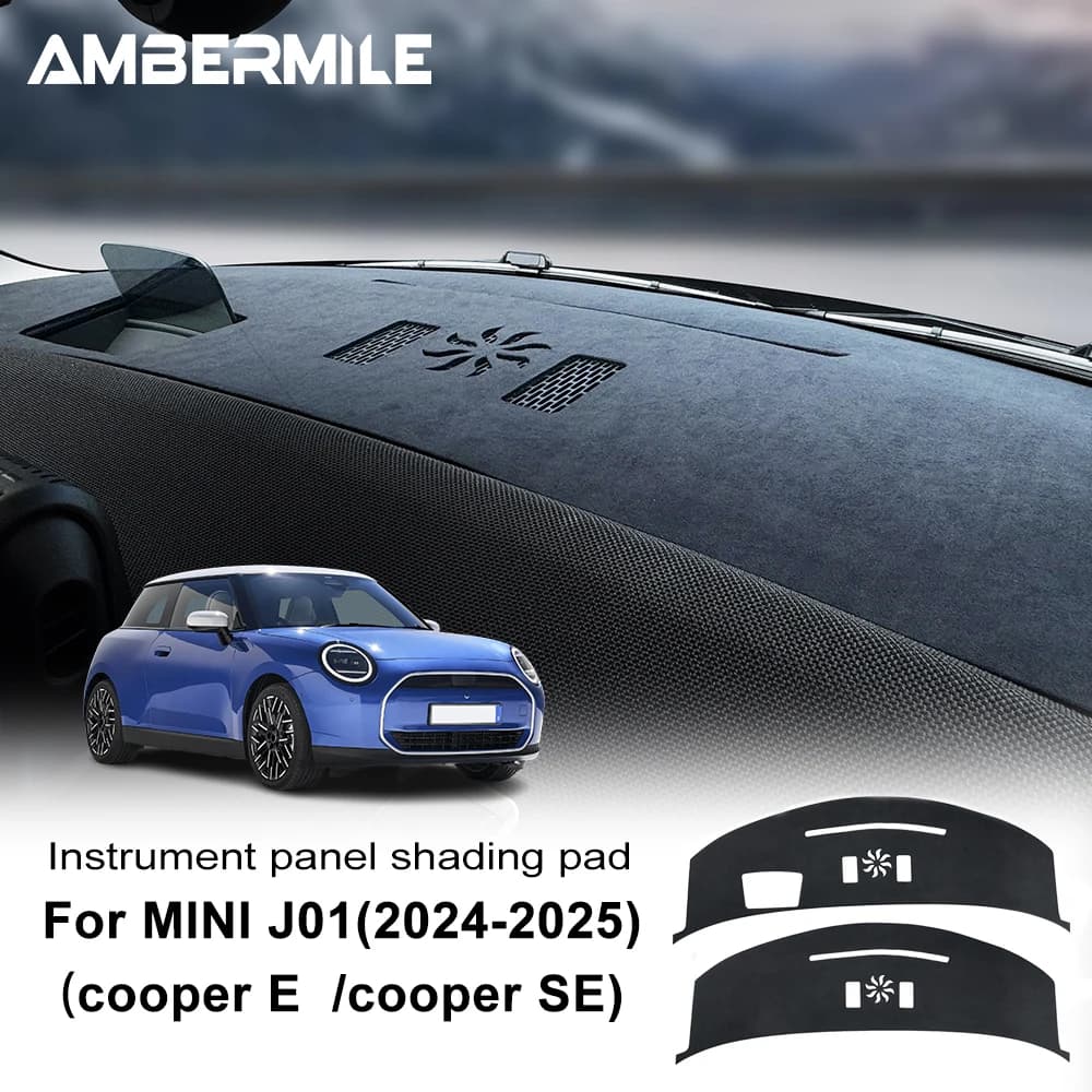 Suede for Mini Electric Cooper J01 EV E SE 2024 2025 Car Dashboard Cover Mat Anti-slip Pad Dashmat Anti-UV Sun Shade LHD RHD