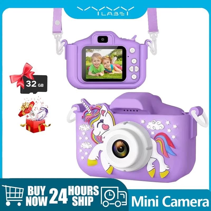 Vyvylabs Mini fotocamera fotografica aggiornata con gioco e musica Videocamera digitale 1080P Regali di compleanno di Natale per ragazze e ragazzi