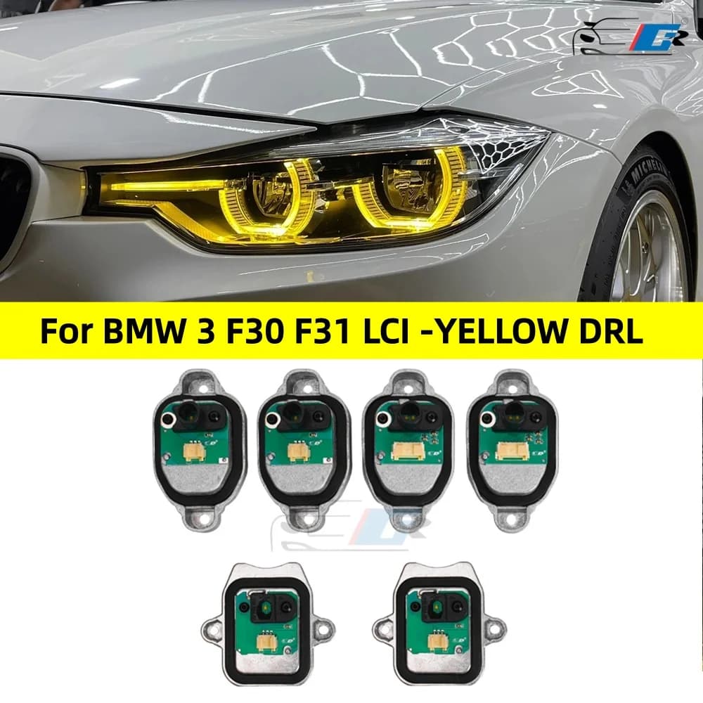 63117419610 63117419615 Luci diurne gialle luminose per BMW Serie 3 F30 LCI 3' F31 Auto LED DRL Angel Eyes Faro