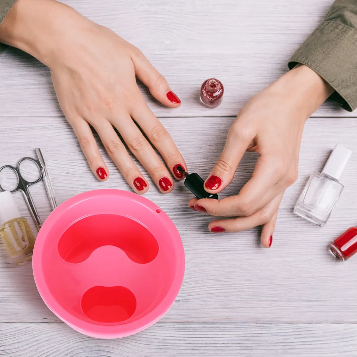 Set di 4 Ciotole per Manicure, Vaschette per Trattamento Mani, Rimozione Unghie Finte, Cura delle Cuticole, Strumento di Bellezza Multiuso