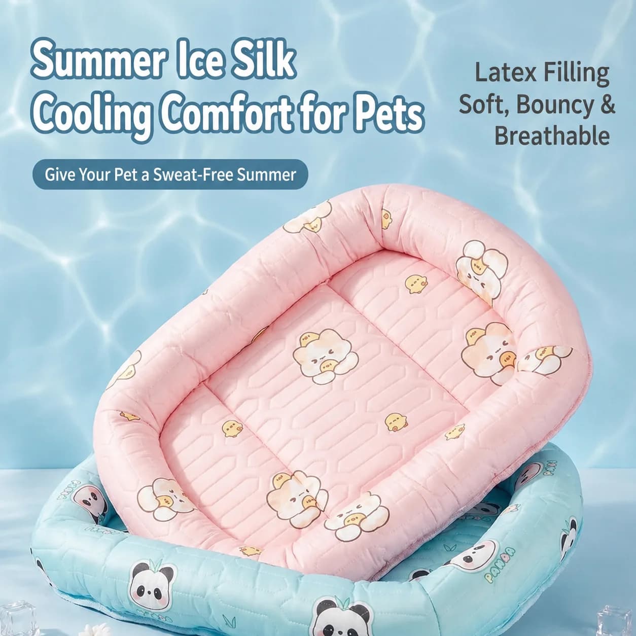 Soft Comfortable All Season Pet Bed Breathable Summer Sleeping Pad Nest Cushion for Small Dog Cat Bichon Puppy Kitten Home Rest
