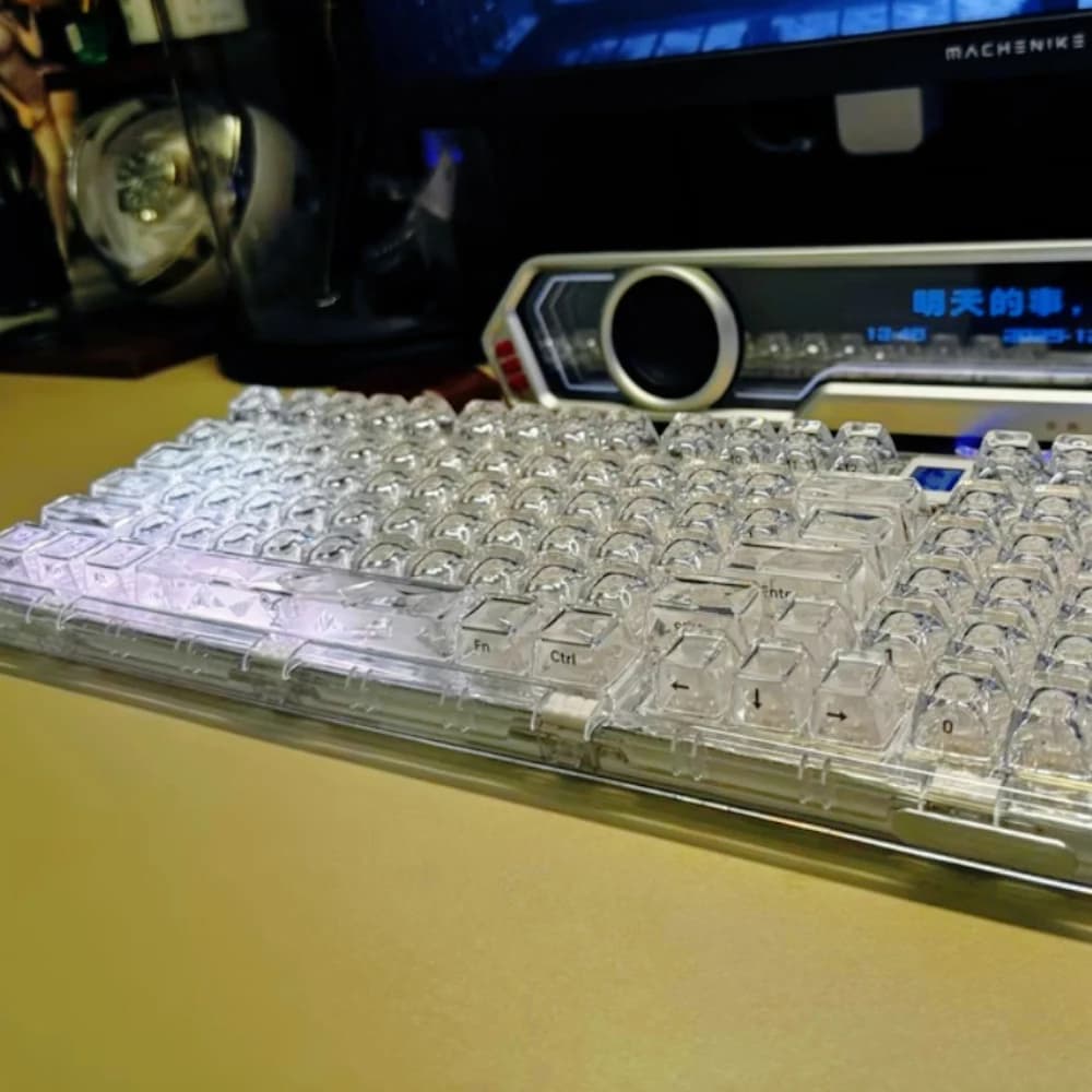 Keycaps Trasparenti Personalizzati Artigianali, Profilo FCSA, 114 Pezzi per Tastiere Meccaniche 64/67/68/87, Accessori per Tastiera