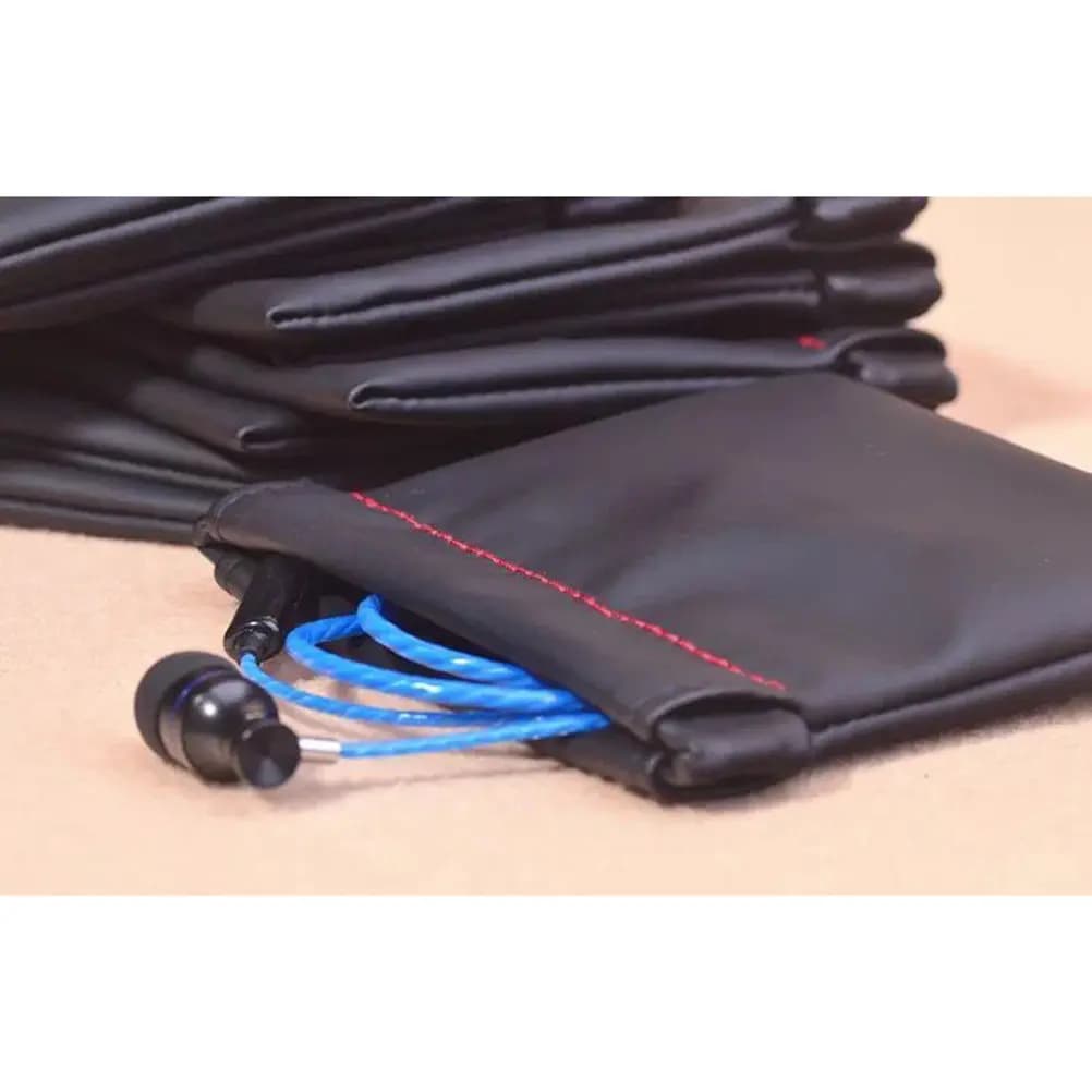5 Pezzi Custodia Protettiva Premium in Nylon per Auricolari, Borsa Leggera Pieghevole per Auricolari Wireless, Caricatori USB, Cavi, Uso Quotidiano