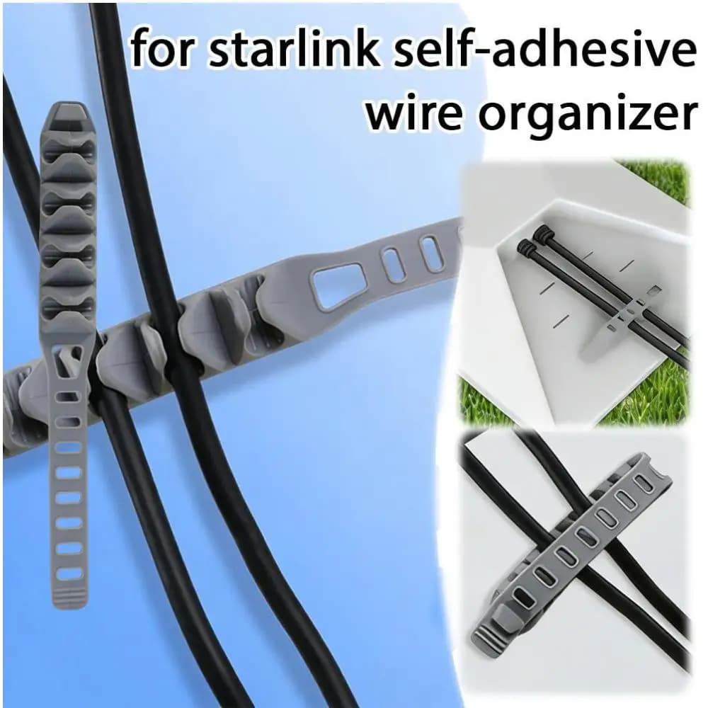 Kit di Clip per Gestione Cavi StarLink, Supporti Adesivi Senza Foratura per Organizzazione Cavi Antenna per Parabola Satellitare