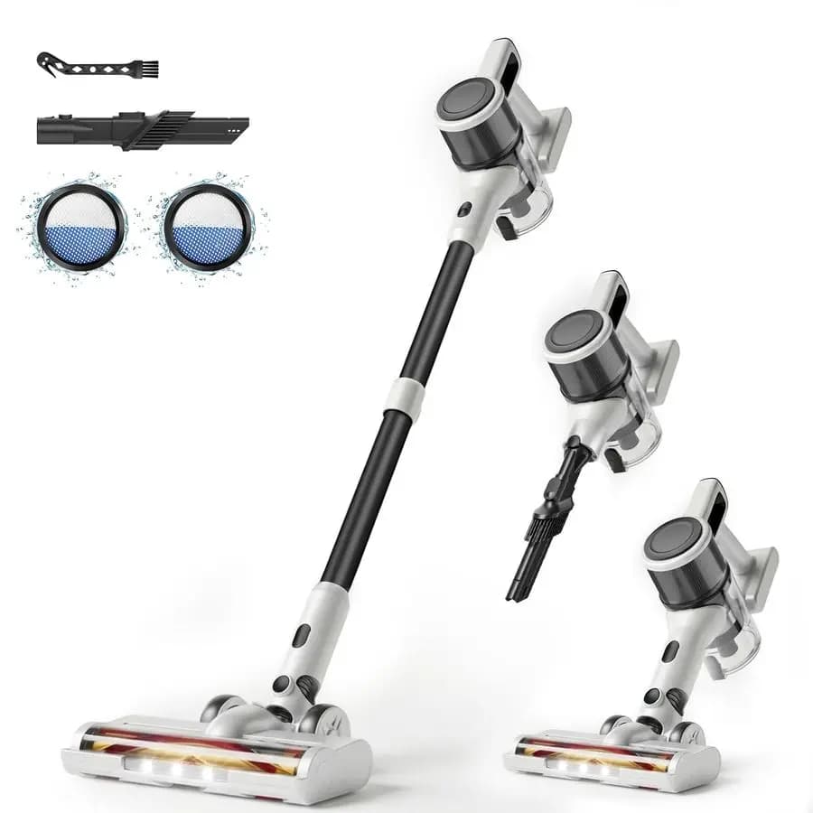 Vacuum cleaner for light house, vacuum cleaner with rechargeable battery, maximum autonomy of 45 minutes, portable vacuum cleaner 8 in 1